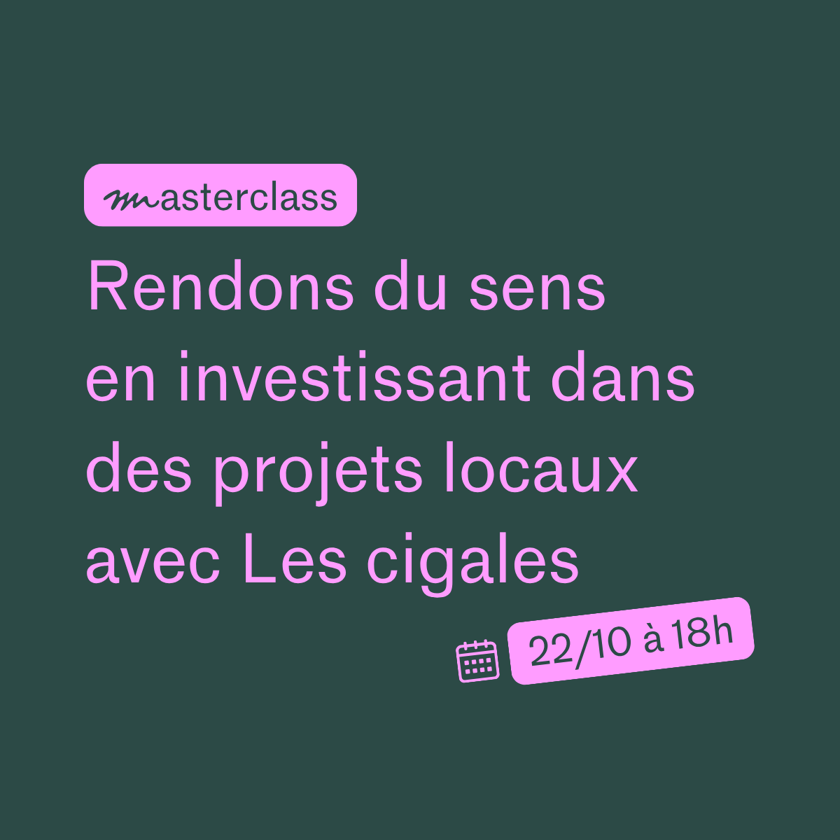 Masterclass les cigales 22/10